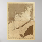 kaart van Buzzards Bay (1776) Poster (Voorkant)