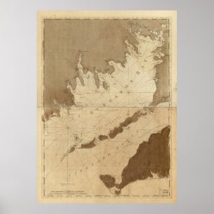 kaart van Buzzards Bay (1776) Poster