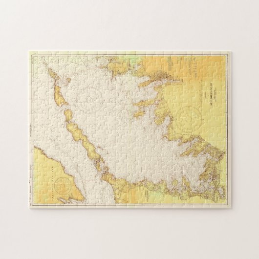  kaart van Buzzards Bay (1933) Legpuzzel (Horizontaal)