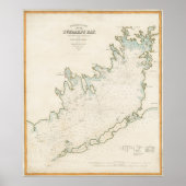  kaart van Buzzards Bay MA (1876) Poster (Voorkant)