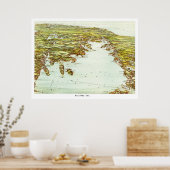  kaart van Buzzards Bay, Massachusetts Poster (Keuken)