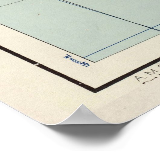  kaart van Cadiz Spanje (1943) Poster (Hoek)