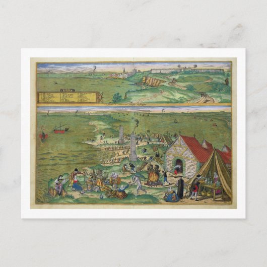 Kaart van Cadiz, van 'Civitates Orbis Terrarum' do (Voorkant)