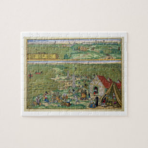 Kaart van Cadiz, van 'Civitates Orbis Terrarum' do Legpuzzel