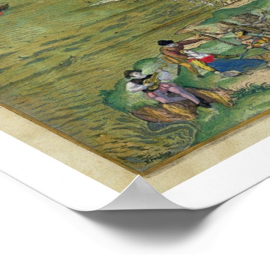 Kaart van Cadiz, van 'Civitates Orbis Terrarum' do Poster (Hoek)