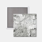Kaart van Caernarvon, 1616 Magneet (Voorkant / Achterkant)