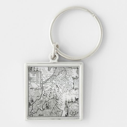 Kaart van Caernarvon, 1616 Sleutelhanger (Voorkant)