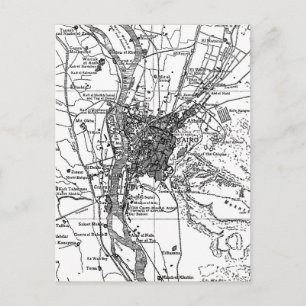  kaart van Caïro Egypte (1911)