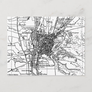  kaart van Caïro Egypte (1911)