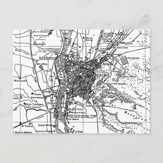  kaart van Caïro Egypte (1911) (Voorkant)