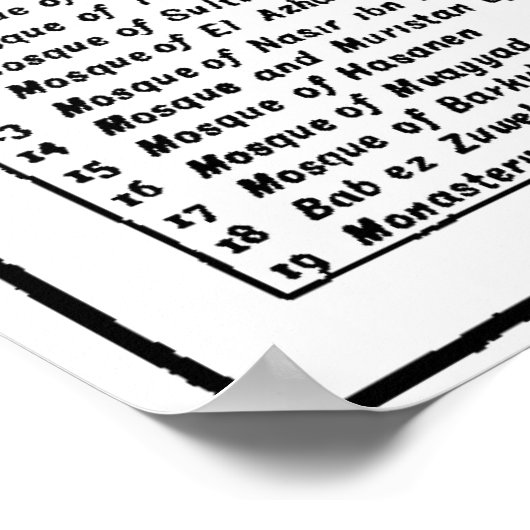 kaart van Caïro Egypte (1911) Poster (Hoek)