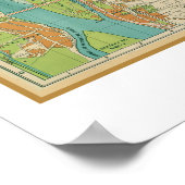 Kaart van Caïro Egypte - circa. 1933 Poster (Hoek)