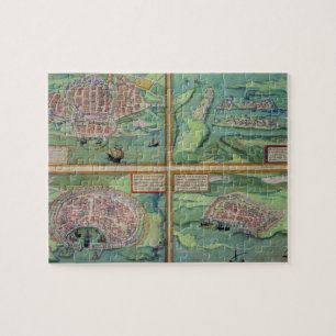 Kaart van Calais, Malta, Rhodes en Famagusta, van Legpuzzel