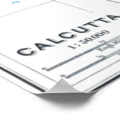 kaart van Calcutta India (1914) Poster (Hoek)