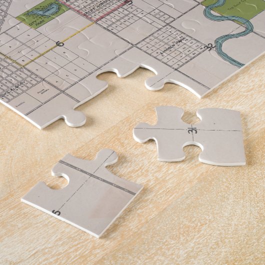  kaart van Calgary Alberta Canada (1906) Legpuzzel (Zijkant)