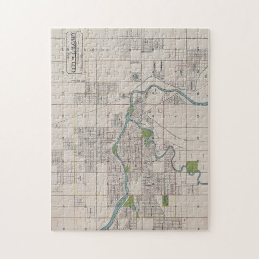  kaart van Calgary Alberta Canada (1906) Legpuzzel (Verticaal)