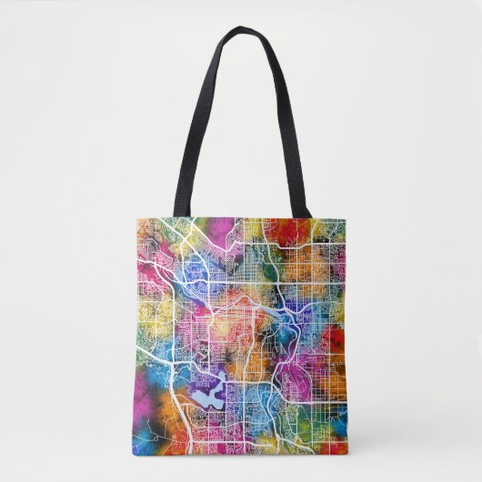 Kaart van Calgary Canada Tote Bag (Voorkant)