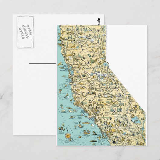  kaart van Californië (Voorkant / Achterkant)