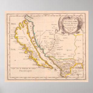  kaart van Californië (1657) Poster
