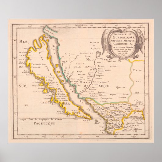kaart van Californië (1657) Poster (Voorkant)