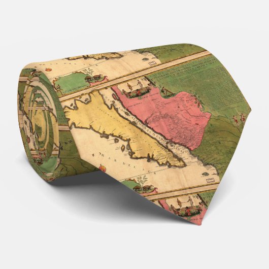  kaart van Californië (1720) Stropdas (Opgerold)