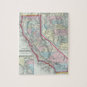 kaart van Californië (1860) Legpuzzel
