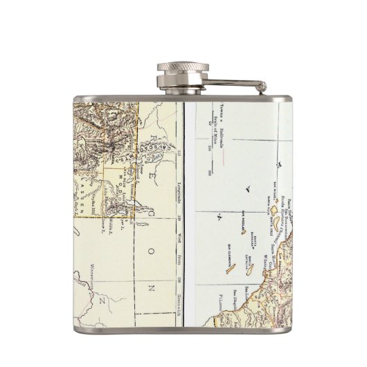  kaart van Californië (1878) Heupfles (Achterkant)