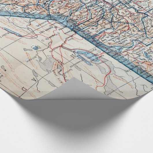  kaart van Californië (1921) Cadeaupapier (Hoek)