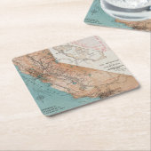 Kaart van Californië 2 Kartonnen Onderzetters (Schuin)