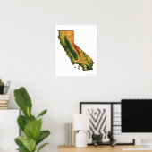 Kaart van Californië 2 Poster (Thuiskantoor)