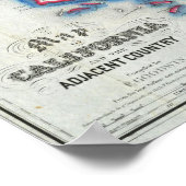 Kaart van Californië 2 Poster (Hoek)