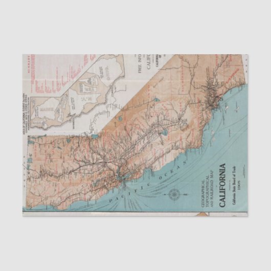 Kaart van Californië 2 Tissuepapier (Voorkant)