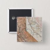 Kaart van Californië 2 Vierkante Button 5,1 Cm (Voorkant /achterkant)