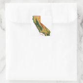 Kaart van Californië 2 Vierkante Sticker (Tas)