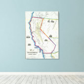 Kaart van Californië Canvas Afdruk (Insitu (Houten vloer))