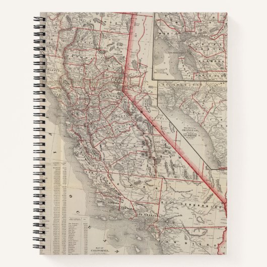 Kaart van Californië Notitieboek (Voorkant)