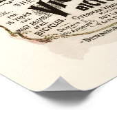 Kaart van Californische fietswegen - 1895 Poster (Hoek)