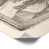 kaart van Cambridge England (1575) Poster (Hoek)