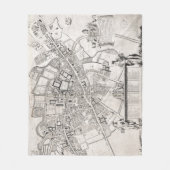 kaart van Cambridge England (1690) Fleece Deken (Voorkant)