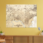  kaart van Cambridge Massachusetts (1877) Canvas Afdruk (Insitu (Woonkamer))