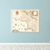  kaart van Campanië Italië (1662) Canvas Afdruk (Insitu (Houten vloer))