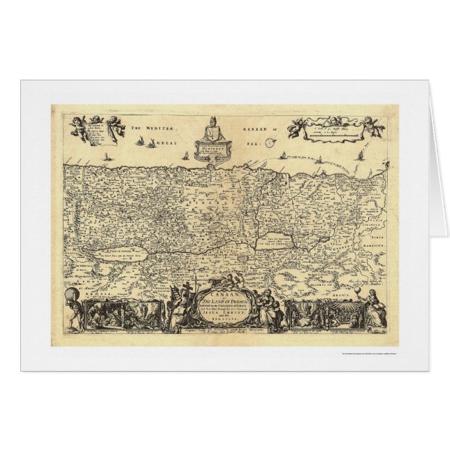 Kaart van Canaan de deelstaat Beloften door Moxon  (Voorkant Horizontaal)