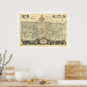 Kaart van Canaan de deelstaat Beloften door Moxon  Poster (Keuken)