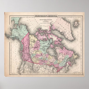  kaart van Canada (1857) Poster