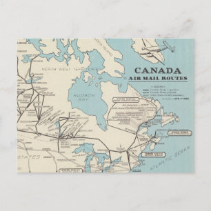 Kaart van Canada - Canada Air Mail Routes