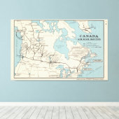 Kaart van Canada - Canada Air Mail Routes Canvas Afdruk (Insitu (Houten vloer))