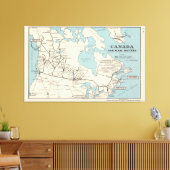 Kaart van Canada - Canada Air Mail Routes Canvas Afdruk (Insitu (Woonkamer))