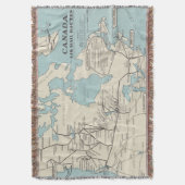 Kaart van Canada - Canada Air Mail Routes Deken (Voorkant Verticaal)
