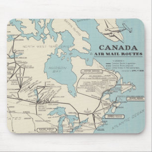 Kaart van Canada - Canada Air Mail Routes Muismat
