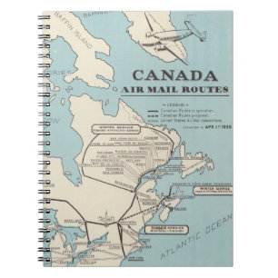 Kaart van Canada - Canada Air Mail Routes Notitieboek